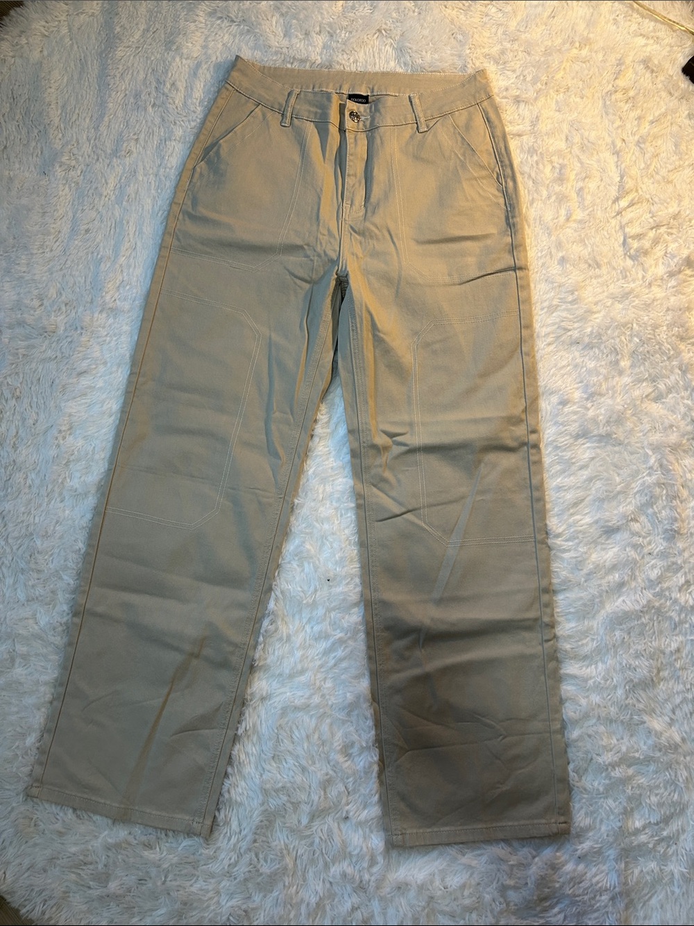 Men's Khaki Straight-Leg Chino Pants